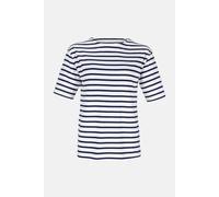 Bretonisches Fischerhemd Damen Kurzarm - weiss/blaugestreift weiß 36