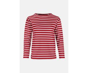 Bretonisches Fischerhemd Damen Langarm - Streifenshirt - rot/weissgestreift rot 44