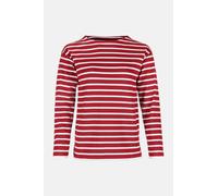 Bretonisches Fischerhemd Damen Langarm - Streifenshirt - rot/weissgestreift rot 52