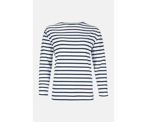 Bretonisches Fischerhemd Damen Langarm - Streifenshirt - weiss/blaugestreift weiß 38