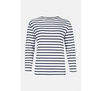 Bretonisches Fischerhemd Damen Langarm - Streifenshirt - weiss/blaugestreift weiß 40