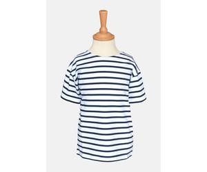 Bretonisches Kinder T-Shirt - weiss/blaugestreift weiß 164