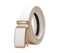 Breyhda Goldener Gürtel mit automatischer Schnalle für Herren und Damen, universeller Freizeitgürtel, 3 cm breit, dekorativer Gürtel, Bekleidungszubehör,Weiß,90cm