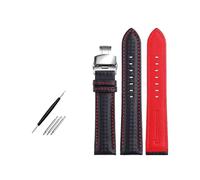 Breyhda Uhrenarmband aus Karbonfaser - 18-24 mm Ersatzband mit Schmetterlingsschließe,21mm