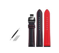 Breyhda Uhrenarmband aus Karbonfaser - 18-24 mm Ersatzband mit Schmetterlingsschließe,23mm