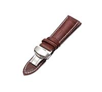 Breyhda Uhrenarmband aus Leder mit Schmetterlingsschnalle - 12-24 mm, Ersatzarmband mit sicherem Verschluss,20mm