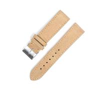 Breyhda Uhrenarmband aus Wildleder - 18-22 mm, weiches Ersatzarmband mit Edelstahlschnalle,Beige,20mm