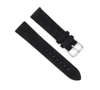 Breyhda Uhrenarmband aus Wildleder - 18-24 mm, Ersatzband mit Edelstahlschnalle,Schwarz,18mm