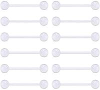 Briana Williams 14G Zungenpiercing Brustwarzenpiercing Plastik Flexibeler Kunststoff 12/14/16/18mm Piercing Zunge Bioflex