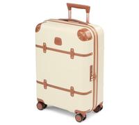 Bric's Bellagio 3.0 Spinner Trunk - Luxus-Hartschalengepäck mit großen Rädern, Teleskopgriff, Lederdetails - erweiterbarer Rollkoffer, Cream, 21", Bellagio 3.0