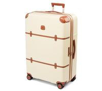 Bric's Bellagio 3.0 Spinner Trunk - Luxus-Hartschalengepäck mit großen Rädern, Teleskopgriff, Lederdetails - erweiterbarer Rollkoffer, cremefarben, 76cm Spinner, Bellagio 3.0