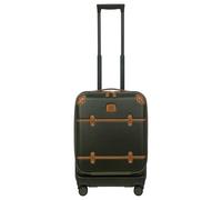 Bric's Bellagio 2.0 Spinner Koffer - Luxus Hartschalengepäck mit großen Rädern, Teleskopgriff, Lederdetails - Rollkoffer für raffinierte Reisen, Oliv/Blatt für Mich (Leaf It to Me), 21" with Pocket