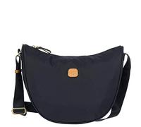 BRIC'S - Kleine Halbmondförmige Umhängetasche Aus Nylon, Blau, 33x26x9.5 cm