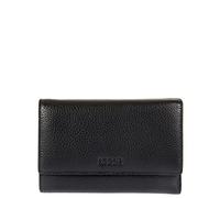 Bric's Marmolada Horizontales Damen-Portemonnaie aus Leder mit RFID-Schutz, Geldscheinfach, 12 Kartenfächer und Münzfach, Größe: 15 cm x 10 cm x 3,5 cm, Schwarz