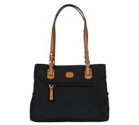 Brics Mittlere Einkaufstasche aus Stoff und Leder mit drei Fächern - Farb-Varianten: Schwarz