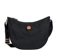 Bric's Milano Umhängetasche X-Bag - groß, halbmondförmig, aus Recycling-Stoff - Schwarz 38 cm