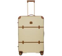 Bric's Bellagio 3.0 Spinner Trunk - Luxus-Hartschalengepäck mit großen Rädern, Teleskopgriff, Lederdetails - erweiterbarer Rollkoffer, cremefarben, 76cm Spinner, Bellagio 3.0