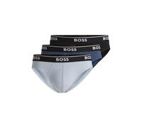 BOSS Dreier-Pack Slips aus Stretch-Baumwolle mit Logo-Bund - Style Brief 3P Power, 50531681 Schwarz / Blau M