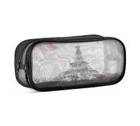 Briefmarke Paris Tower Federmäppchen Federtaschen Netz durchsichtig Mäppchen Tasche für Jungen Mädchen Schüler