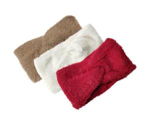 BRIGHTFUFU 3 Stück Pack Warme Stirnbänder Damen aus Polyester Kuschelige Ohrenwärmer mit Breitem Elastischem Design für Winter und Outdoor