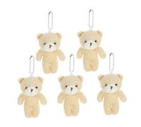 BRIGHTFUFU 5 Stück Teiliges Weiche Plüschbären Anhänger Kleine Kuscheltier Bären mit Aufhängekette Leichte Mini Bär Deko für Taschen Rucksäcke Schlüsselbund Langlebig und Farbenfroh