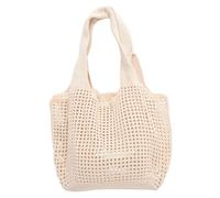 BRIGHTFUFU Strick tasche Damen Sommer Handtasche Hohle Tragetasche Leicht Strandtasche Casual Shopper Baumwolle Polyester Schultertasche Für Freizeit Camping Strand