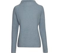 Brigitte von Schönfels Gerippter Kaschmir Stehkragenpullover Bleu (Größe: 36) 36 blau