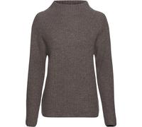 Brigitte von Schönfels Gerippter Kaschmir Stehkragenpullover Taupe (Größe: 48) 48 braun