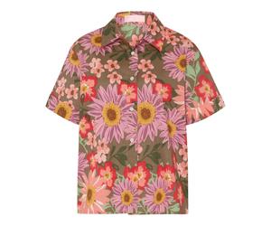 Brigitte von Schönfels Halbarm-Hemdbluse mit Blumen Bunt (Größe: 40) 40 bunt