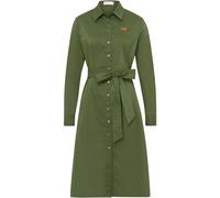 Brigitte von Schönfels Hemdblusenkleid mit Bindegürtel Oliv (Größe: 40) 40 grün