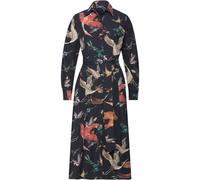 Brigitte von Schönfels Hemdblusenkleid mit Vogelmotiven Dunkelblau (Größe: 42) 42 blau