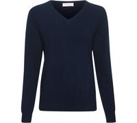 Brigitte von Schönfels Kaschmir V-Pullover Navy (Größe: 34) 34 blau