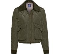 Brigitte von Schönfels Kurze Steppjacke mit Cord Khaki (Größe: 36) 36 grün
