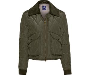 Brigitte von Schönfels Kurze Steppjacke mit Cord Khaki (Größe: 46) 46 grün