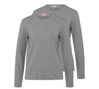 Brigitte von Schönfels Langarm-Shirts im Doppelpack Grau-Melange (Größe: L) L grau