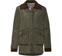 Brigitte von Schönfels Lange Steppjacke mit Cord Khaki (Größe: 40) 40 grün