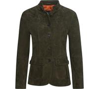 Brigitte von Schönfels Lederjacke mit Schulterpatch Dunkeloliv (Größe: 34) 34 oliv