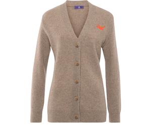 Brigitte von Schönfels Strick-Cardigan Flugentenmotiv Beige (Größe: 34) 34 beige