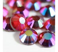 BrillaBenny Strasssteine zum Aufbügeln, 300 Stück, Light Siam AB Rot AB HOTFIX Strasssteine Crystal Iron On Stoffe, Handydekoration, Kleidung, Schmuck (SS16/4 mm)