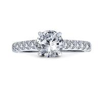 Brillanter kanariengelber kubischer Zirkonia, runder Princess-Schliff, Solitär-Kathedrallenfassung, dünnes Eternity-Pavé-Band, AAA CZ Jubiläums-, Verlobungs- und Ehering-Set, 925er Sterlingsilber