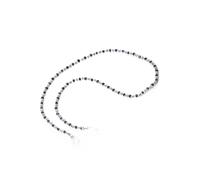 Brillenkette FIRETTI "filigranes Design", weiß (metallfarben, blau, hellgrau, weiß), Tragebänder, DamenL:63cm, Metall, Gummi, mit Glasstein, L:63cm (51412037-0) metallfarben, blau, hellgrau, weiß