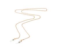 Brillenkette FIRETTI "in Kugelkettengliederung", gelb (metallfarben, gelbgoldfarben, weiß), TragebänderL:81cm, Gummi, Metall, Brillenkette, L:81cm (73825206-0)