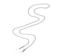 Brillenkette FIRETTI "in Kugelkettengliederung, rhodiniert", weiß (metallfarben, weiß), Tragebänder, DamenL:81cm, Gummi, Metall, L:81cm (96537641-0) metallfarben, weiß