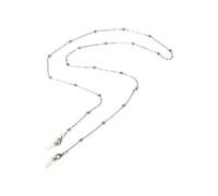 Brillenkette FIRETTI "mit Kugelelementen, rhodiniert", silber (metallfarben, transparent), Tragebänder, DamenL:78cm, Gummi, Metall, L:78cm (41128413-0) metallfarben, transparent