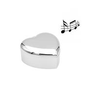 Brillibrum Design Schmuckkästchen in Herzform Musik Spieluhr Herz Silber Schmuckschatulle mit Gravur Herz Schatulle (Gravur bis 15 Zeichen)