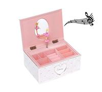 Brillibrum Design Schmuckschatulle mit Spieluhr Ballerina inklusive Namen versilbert Geschenkbox Schmuckdose für Mädchen Schmuckbox mit Tänzerin Jewellery Box mit Gravur bis 15 Zeichen