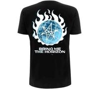 Bring Me The Horizon T Shirt Globe Band Logo Nue offiziell Herren Schwarz XL