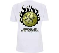Bring Me The Horizon T Shirt Globe Band Logo Nue offiziell Herren Weiß L