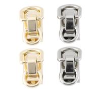 Briny River 4 Stück Hängeverschluss Seitliche Clip-Schnalle mit Doppelhaken für Handtaschen Umhängetaschen 3 X 1,7 X 2 Cm (Gold/Silber)