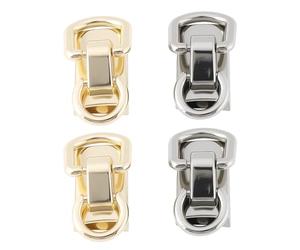 Briny River 4 Stück Hängeverschluss Seitliche Clip-Schnalle mit Doppelhaken für Handtaschen Umhängetaschen 3 X 1,7 X 2 Cm (Gold/Silber)